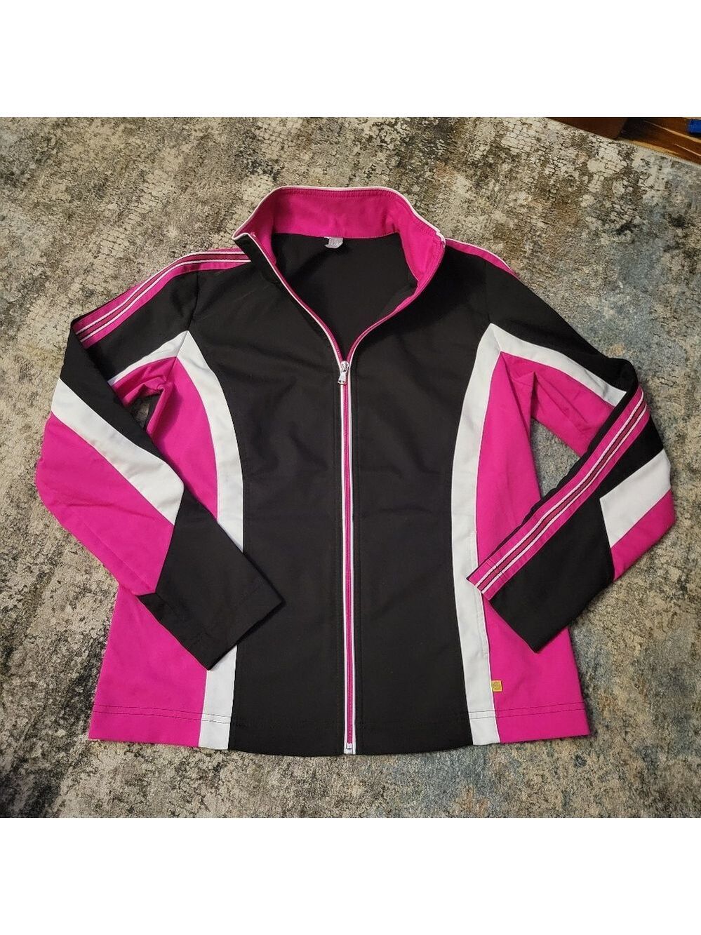 Made For Life Black and Pink Zip-Up Jacket M